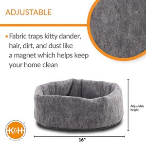 K&H PET PRODUCTS Amazin’ Snuggle Cup Gray 16 X 16 Inches