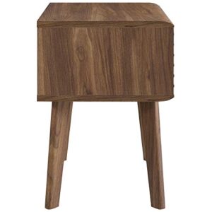 Modway Render Mid-Century Modern End Table or Nightstand in Walnut