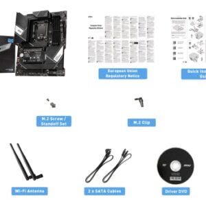 MSI PRO Z790-A WiFi ProSeries Motherboard (Supports 12th/13th Gen Intel Processors, LGA 1700, DDR5, PCIe 5.0, M.2, 2.5Gbps LAN, USB 3.2 Gen2, Wi-Fi 6E, ATX)