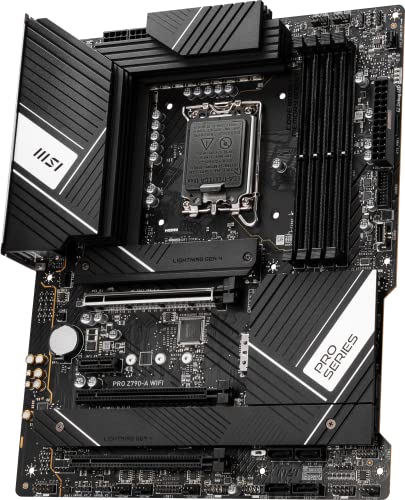 MSI PRO Z790-A WiFi ProSeries Motherboard (Supports 12th/13th Gen Intel Processors, LGA 1700, DDR5, PCIe 5.0, M.2, 2.5Gbps LAN, USB 3.2 Gen2, Wi-Fi 6E, ATX)