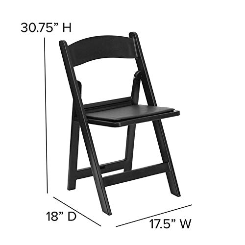 Flash Furniture Hercules™ Series Folding Chair - Black Resin - 4 Pack 1000LB Weight Capacity Comfortable Event Chair - Light Weight Folding Chair