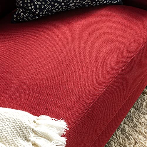 ZINUS Mikhail Sofa Couch / Ruby Red / Button Tufted Cushions / Easy, Tool-Free Assembly