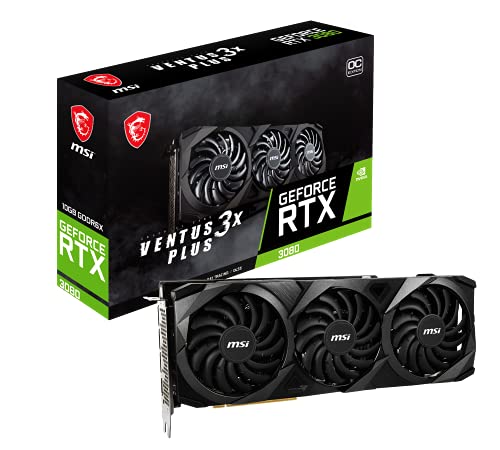 MSI Gaming GeForce RTX 3080 LHR 10GB GDRR6X 320-Bit HDMI/DP Nvlink Torx Fan 3 Ampere Architecture OC Graphics Card (Ventus 3X Plus)