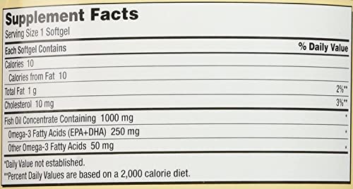 Kirkland Signature Natural Fish Oil Concentrate with Omega-3 Fatty Acids, 400 Softgels, White