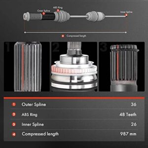 A-Premium CV Axle Shaft Assembly Compatible with Volvo S80 2004 2005 2006 2.5L FWD, Front Right Passenger