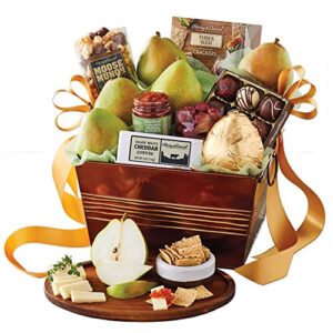 harry & david favorites pear, popcorn and relish gift basket – classic