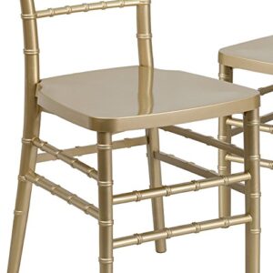 Flash Furniture 2 Pack HERCULES PREMIUM Series Gold Resin Stacking Chiavari Chair