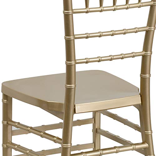 Flash Furniture 2 Pack HERCULES PREMIUM Series Gold Resin Stacking Chiavari Chair