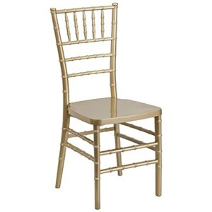 Flash Furniture 2 Pack HERCULES PREMIUM Series Gold Resin Stacking Chiavari Chair