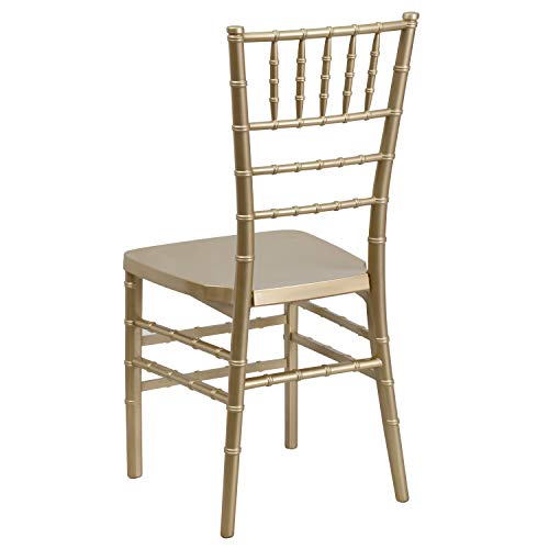 Flash Furniture 2 Pack HERCULES PREMIUM Series Gold Resin Stacking Chiavari Chair