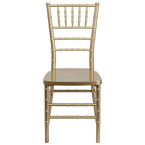 Flash Furniture 2 Pack HERCULES PREMIUM Series Gold Resin Stacking Chiavari Chair