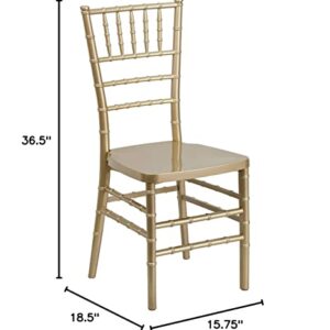 Flash Furniture 2 Pack HERCULES PREMIUM Series Gold Resin Stacking Chiavari Chair