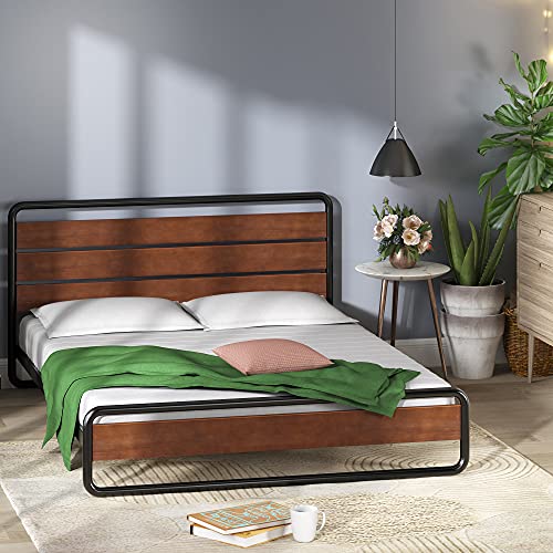 ZINUS Therese Metal Platform Bed Frame / No Box Spring Needed / Wood Slat Support / Easy Assembly, Full