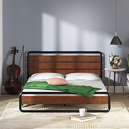 ZINUS Therese Metal Platform Bed Frame / No Box Spring Needed / Wood Slat Support / Easy Assembly, Full