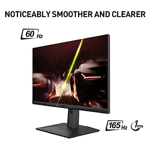 MSI G273QPF, 27" Gaming Monitor, 2560 x 1440 (QHD), Rapid IPS, 1ms, 165Hz, G-Sync Compatible, HDMI, Displayport, Tilt, Swivel, Height Adjustable, Pivot