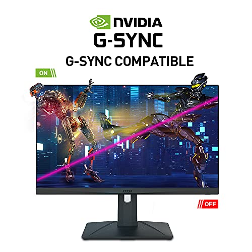 MSI G273QPF, 27" Gaming Monitor, 2560 x 1440 (QHD), Rapid IPS, 1ms, 165Hz, G-Sync Compatible, HDMI, Displayport, Tilt, Swivel, Height Adjustable, Pivot