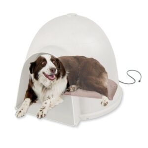 k&h pet products igloo soft heated dog bed size/watt: 17.5″ x 30″/60