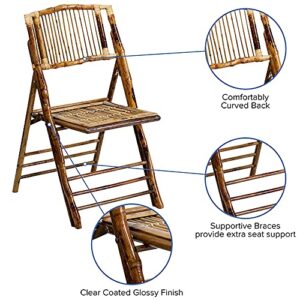 Flash Furniture 4 Pack American Champion Bamboo Folding Chair