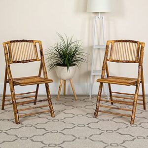 Flash Furniture 4 Pack American Champion Bamboo Folding Chair