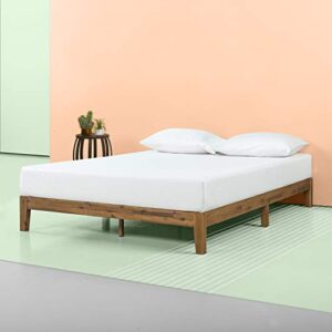zinus lucinda wood platform bed frame / no box spring needed / solid wood foundation with wood slat support / easy assembly, twin