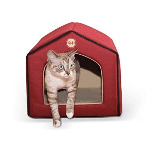 k&h pet products indoor pet house red/tan 16″ x 15″ x 14″ (unheated)