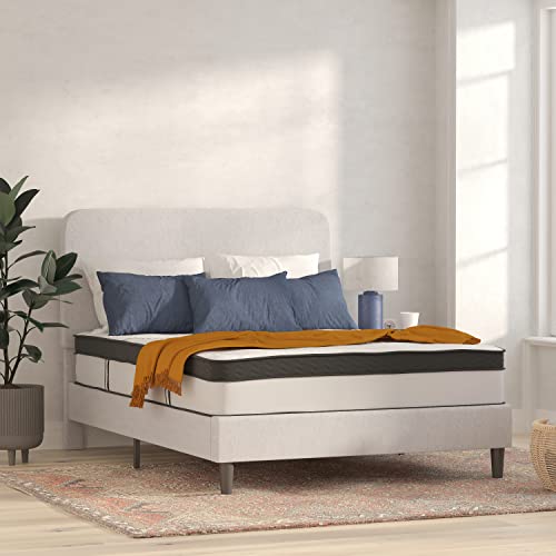 Flash Furniture Capri Comfortable Sleep 12 Inch CertiPUR-US Certified Hybrid Pocket Spring Mattress, Queen Mattress in a Box,White