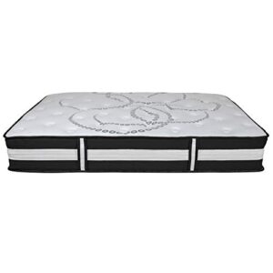 Flash Furniture Capri Comfortable Sleep 12 Inch CertiPUR-US Certified Hybrid Pocket Spring Mattress, Queen Mattress in a Box,White