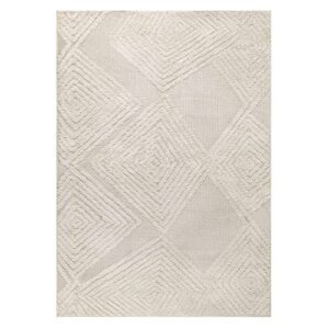 Antep Rugs Palafito 8x10 Geometric Shag Diamond High-Low Pile Textured Indoor Area Rug (Beige, 7'10" x 10')