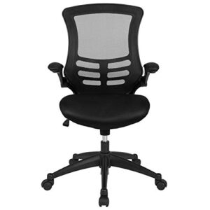 Flash Furniture Kelista Mid-Back Black Mesh Swivel Ergonomic Task Office Chair with Flip-Up Arms