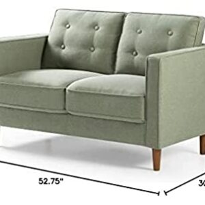 ZINUS Lauren Loveseat / Button Tufted Cushions / Easy, Tool-Free Assembly, Pear Green