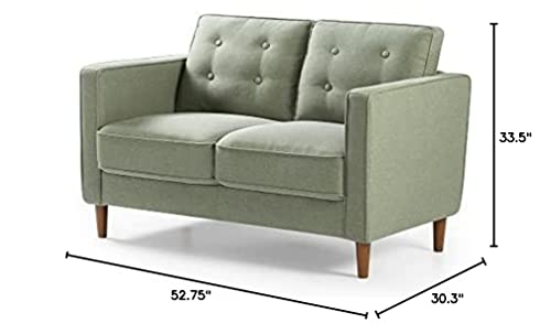 ZINUS Lauren Loveseat / Button Tufted Cushions / Easy, Tool-Free Assembly, Pear Green