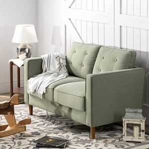 zinus lauren loveseat / button tufted cushions / easy, tool-free assembly, pear green