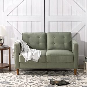 ZINUS Lauren Loveseat / Button Tufted Cushions / Easy, Tool-Free Assembly, Pear Green