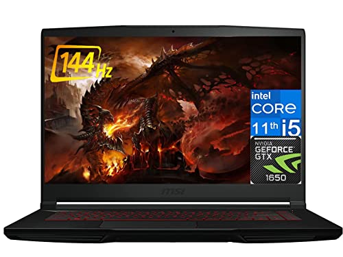 MSI GV15 15.6" FHD 144Hz Gaming Gamer Laptop Newest, Intel Core i5-11400H Up to 4.5GHz, GeForce GTX 1650, 16GB RAM, 512GB NVMe SSD, Wi-Fi 6, USB Type-C, Windows 11 +GM Accessories