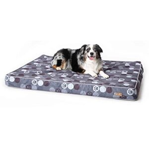 k&h pet products indoor/outdoor superior orthopedic dog bed gray/paw large 35 x 46 x 4 inches