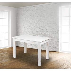 Flash Furniture HERCULES Series 46" x 30" Rectangular Antique Rustic White Solid Pine Farm Dining Table