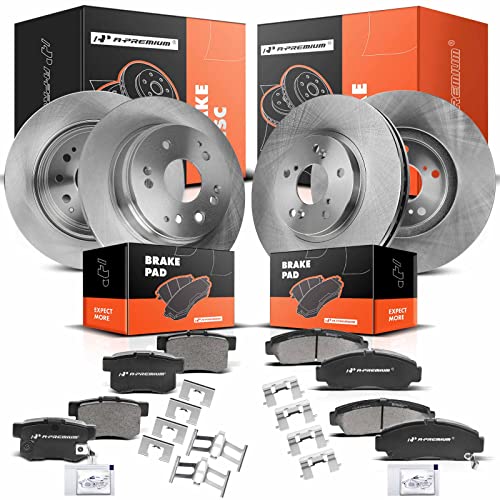 A-Premium Front and Rear Disc Brake Rotors and Pads Kit Compatible with Lexus TL 1999 2000 2001 2002 2003 12-PC Set