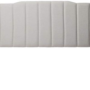 Zinus Satish Upholstered Channel Stitched Headboard in Light Grey, Full & ZINUS 16 Inch SmartBase Headboard or Footboard Brackets, Set of 2