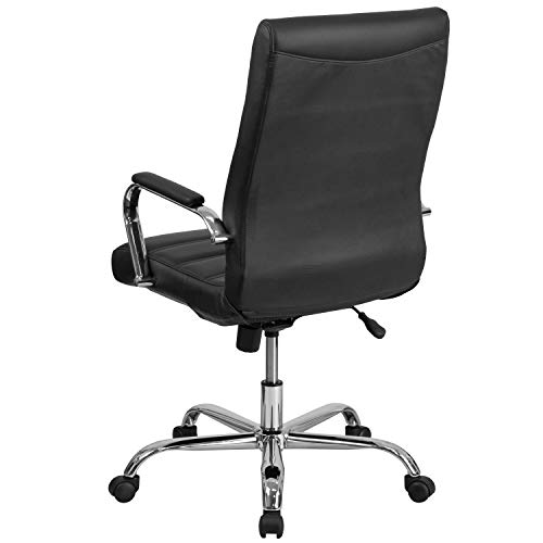 Flash Furniture Whitney High Back Desk Chair - Black LeatherSoft Executive Swivel Office Chair with Chrome Frame - Swivel Arm Chair