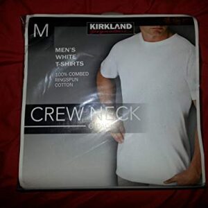 Kirkland Signature Men's 6-Pack Crew Neck T-Shirts 100% Cotton Tagless, Size L