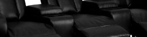 Flash Furniture Eclipse Series 3-Seat Reclining Black LeatherSoft Theater Seating Unit with Cup Holders