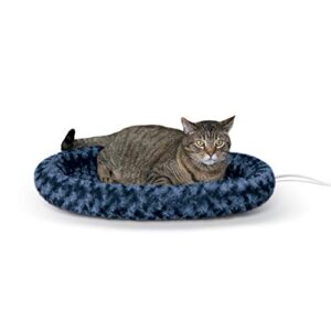 k&h pet products thermo-kitty fashion splash heated pet bed large blue 16″x 22″ 7w