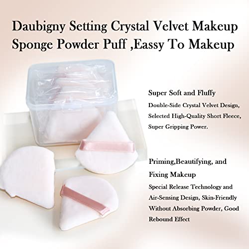 Powder Puff Daubigny 6 PCS Powder Puff Makeup Puff Face Soft Triangle Powder Puffs for Loose Powder Mineral Powder Body Powder Velour Cosmetic Foundation Sponges Blender Beauty Makeup Tools(Nude)