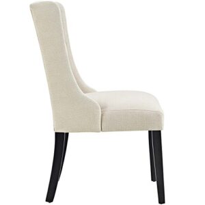 Modway Baronet Modern Tufted Upholstered Fabric Parsons Kitchen and Dining Room Chair in Beige