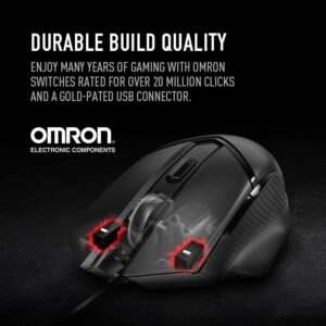 MSI Clutch GM20 Elite Gaming Mouse, 6400 DPI, 20M+ Clicks OMRON Switch, Optical Sensor, Adjustable Weights, Ergonomic Right Hand Design, RGB Mystic Light