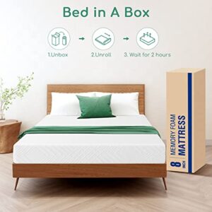 Airdown 8 Inch Twin Size Gel Memory Foam Mattress with Washable Fabric Cover, Medium Feel Twin Mattress for Pressure Relief, Twin Bed Mattress in A Box, CertiPUR-US Certified