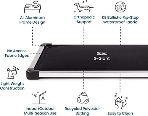 K9 Ballistics Chew Proof Armored Padded Dog Crate Pad Bed Indestructible mat Medium Sizes for Dogs Who Chew Their Beds, Water Resistant,Aluminum Frame Fits in Crate in 35"x22", Sandstone