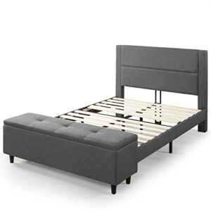 ZINUS Wanda Upholstered Platform Bed Frame with Storage Bench / Mattress Foundation with Wood Slat Support / No Box Spring Needed / Easy Assembly, King