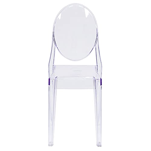 Flash Furniture 4 Pack Ghost Side Chair in Transparent Crystal