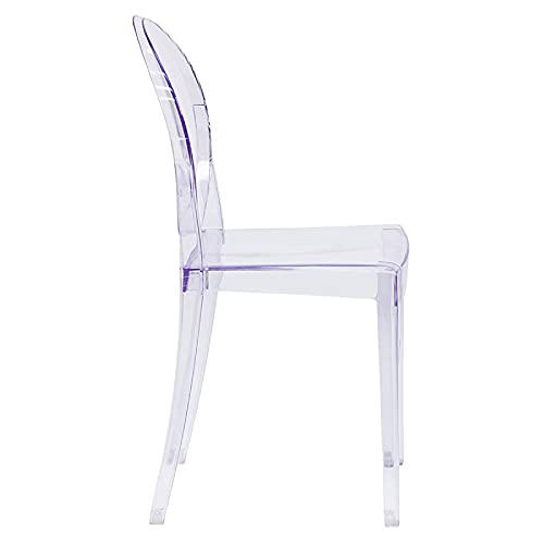 Flash Furniture 4 Pack Ghost Side Chair in Transparent Crystal